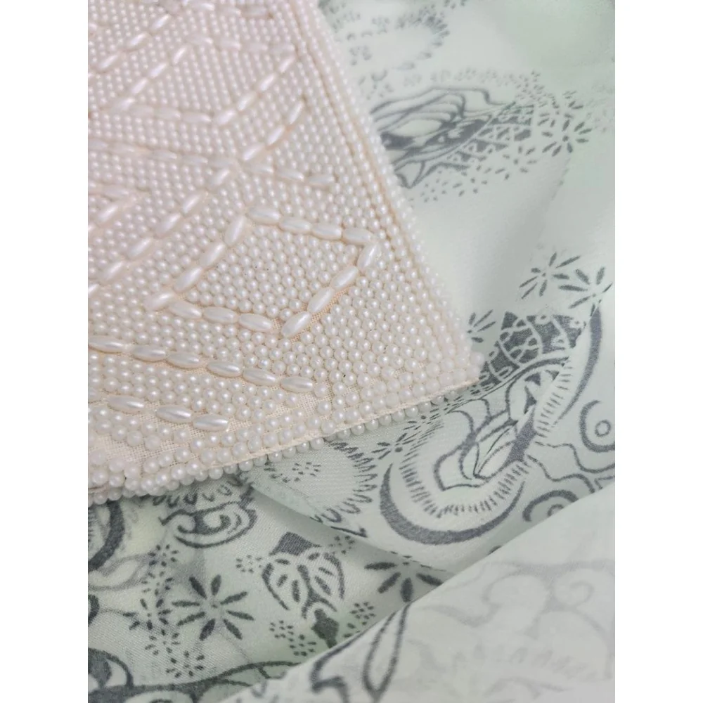 Vintage White Beaded Clutch